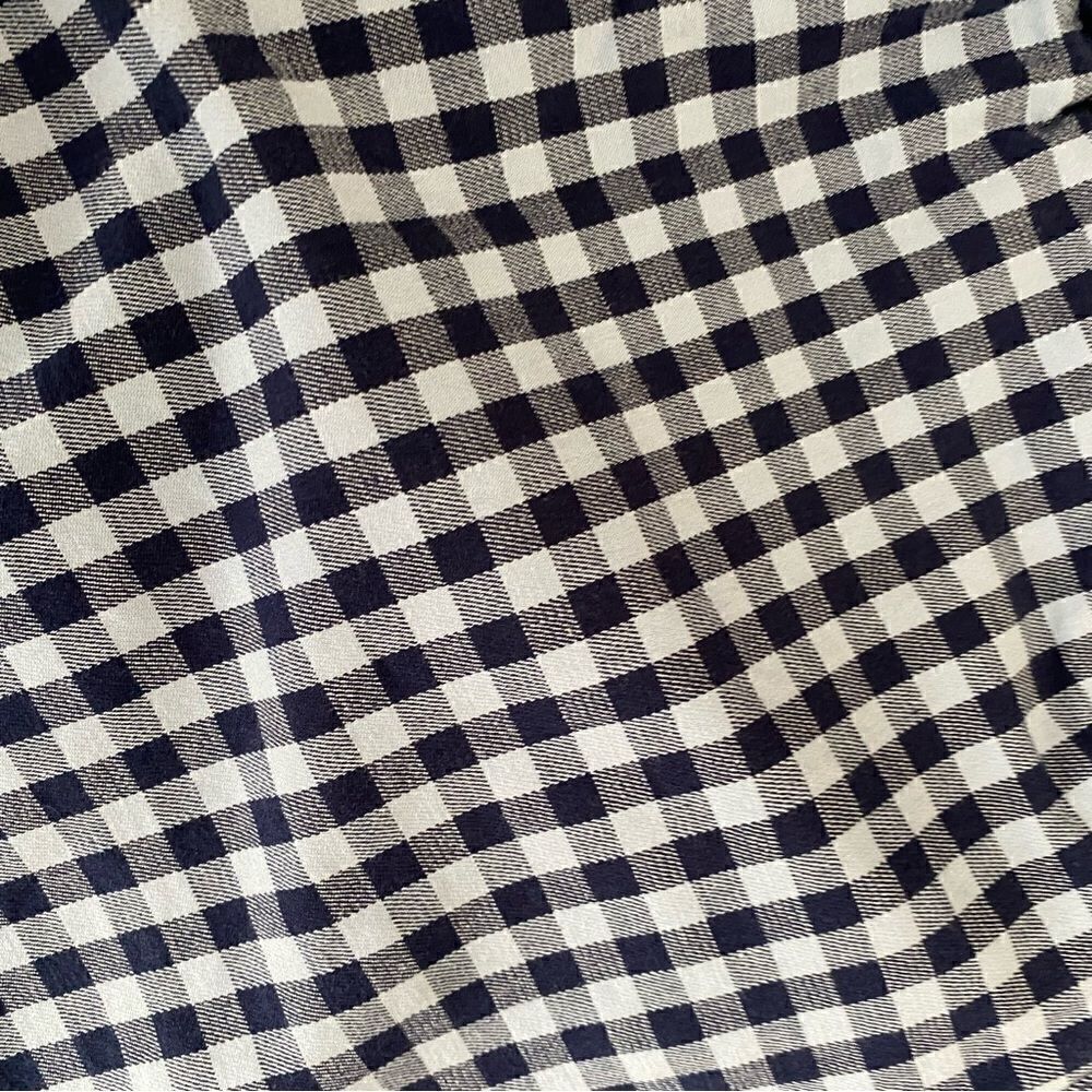 Lands' End Mid Rise Pull On Chino Crop Pants Sof Lake Blue Check 12 - Picture 7 of 7